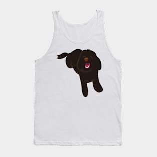 Smiling Black Fluffy Maltipoo Dog Tank Top